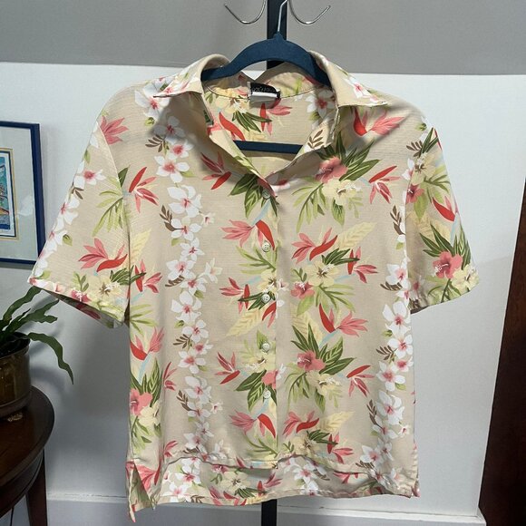 Vintage Hawaiian Button-Up Shirt – Tropical Floral Print - Picture 3 of 4